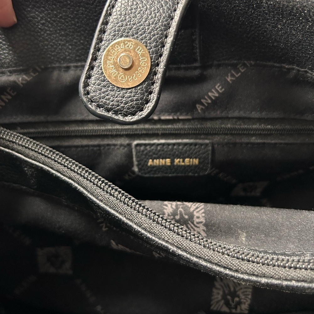 Anne Klein Black Tote Bag with Gold Accents - Picture 2 of 7